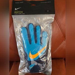Nike Match Blue and Orange Football Gloves